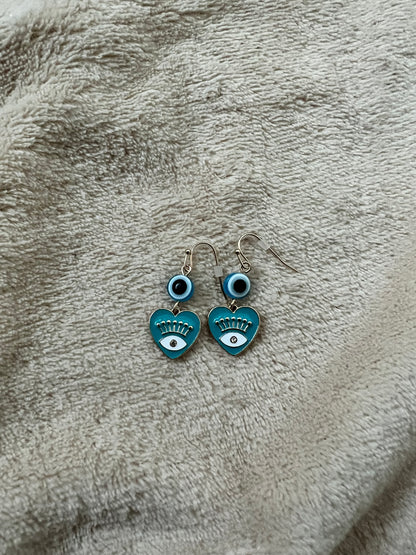 “EVIL EYE” heart shaped earrings