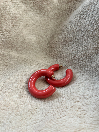 “SPICY HOT” tube hoop earrings