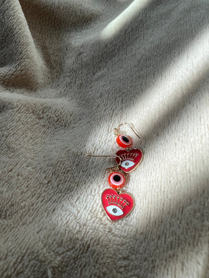 “EVIL EYE” heart shaped earrings