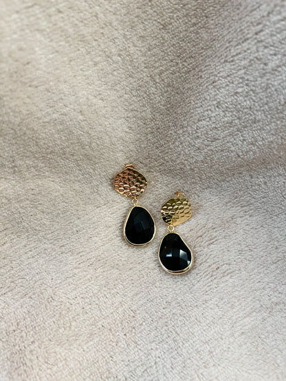 Black & Gold Dangling stud