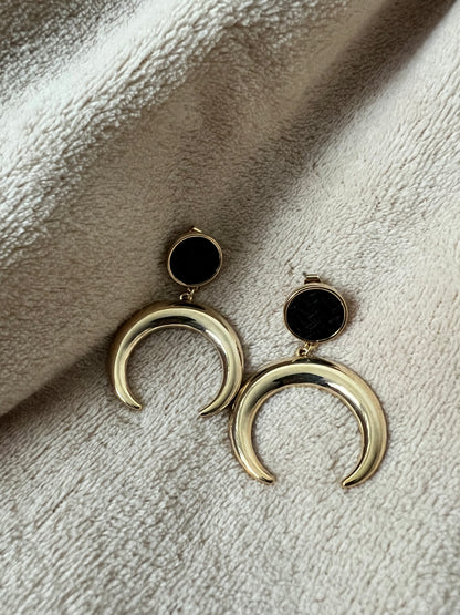 “BLACK MOON” statement earrings