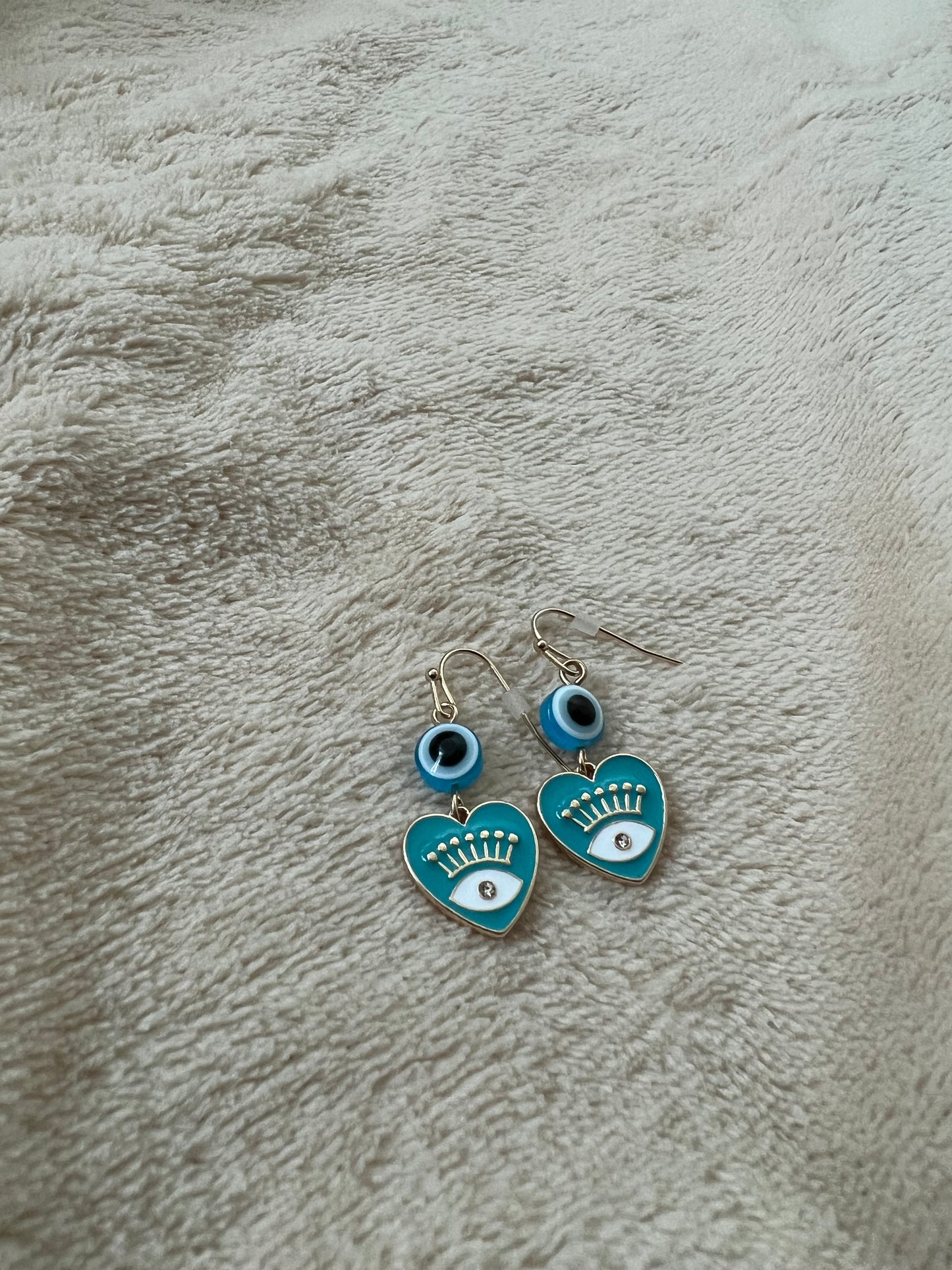 “EVIL EYE” heart shaped earrings