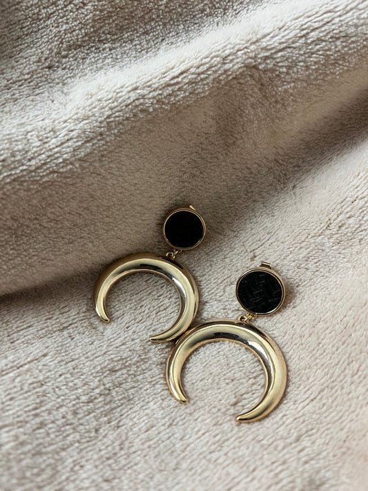 “BLACK MOON” statement earrings