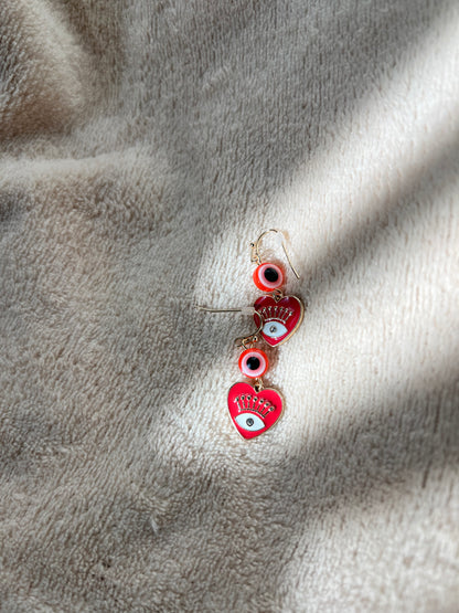 “EVIL EYE” heart shaped earrings