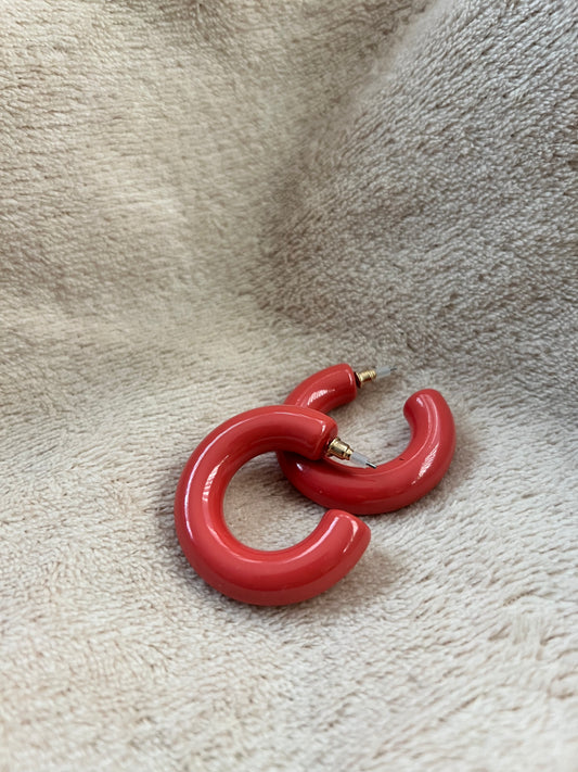 “SPICY HOT” tube hoop earrings