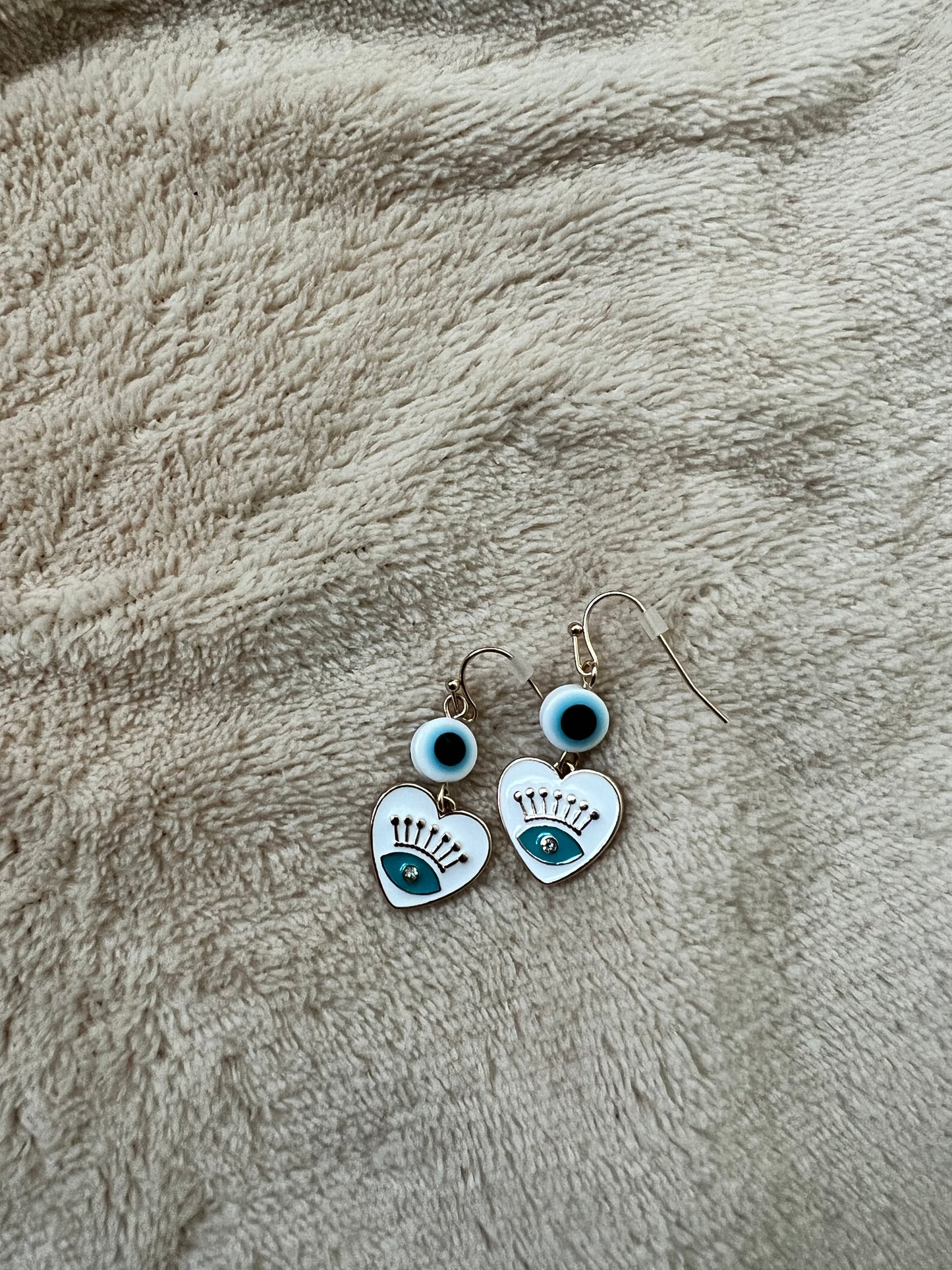 “EVIL EYE” heart shaped earrings